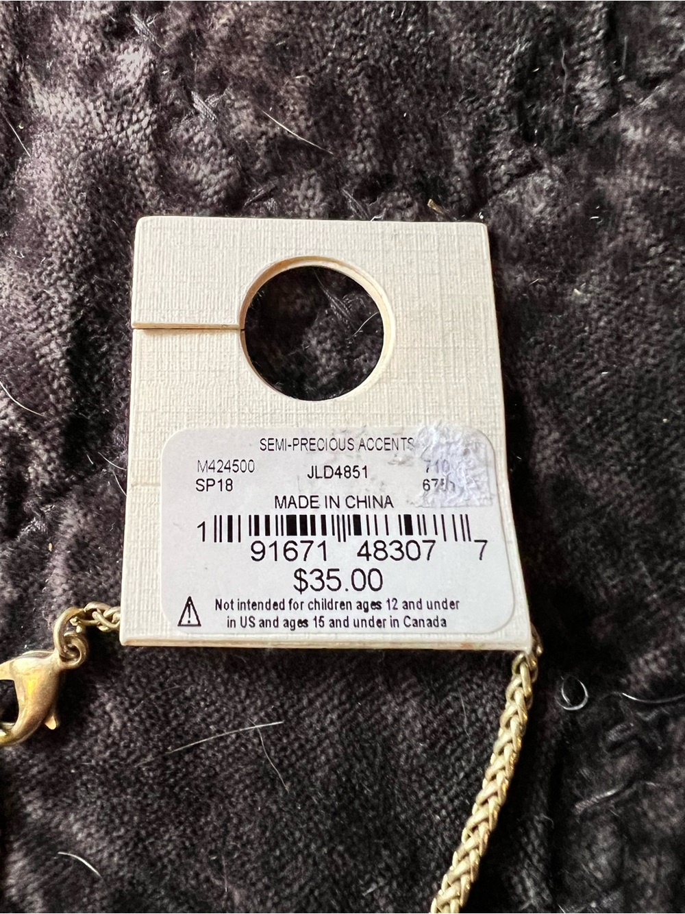 Lucky Brand Blush Pink Tassel Necklace with Antique Gold Medallion - Picture 2 of 2